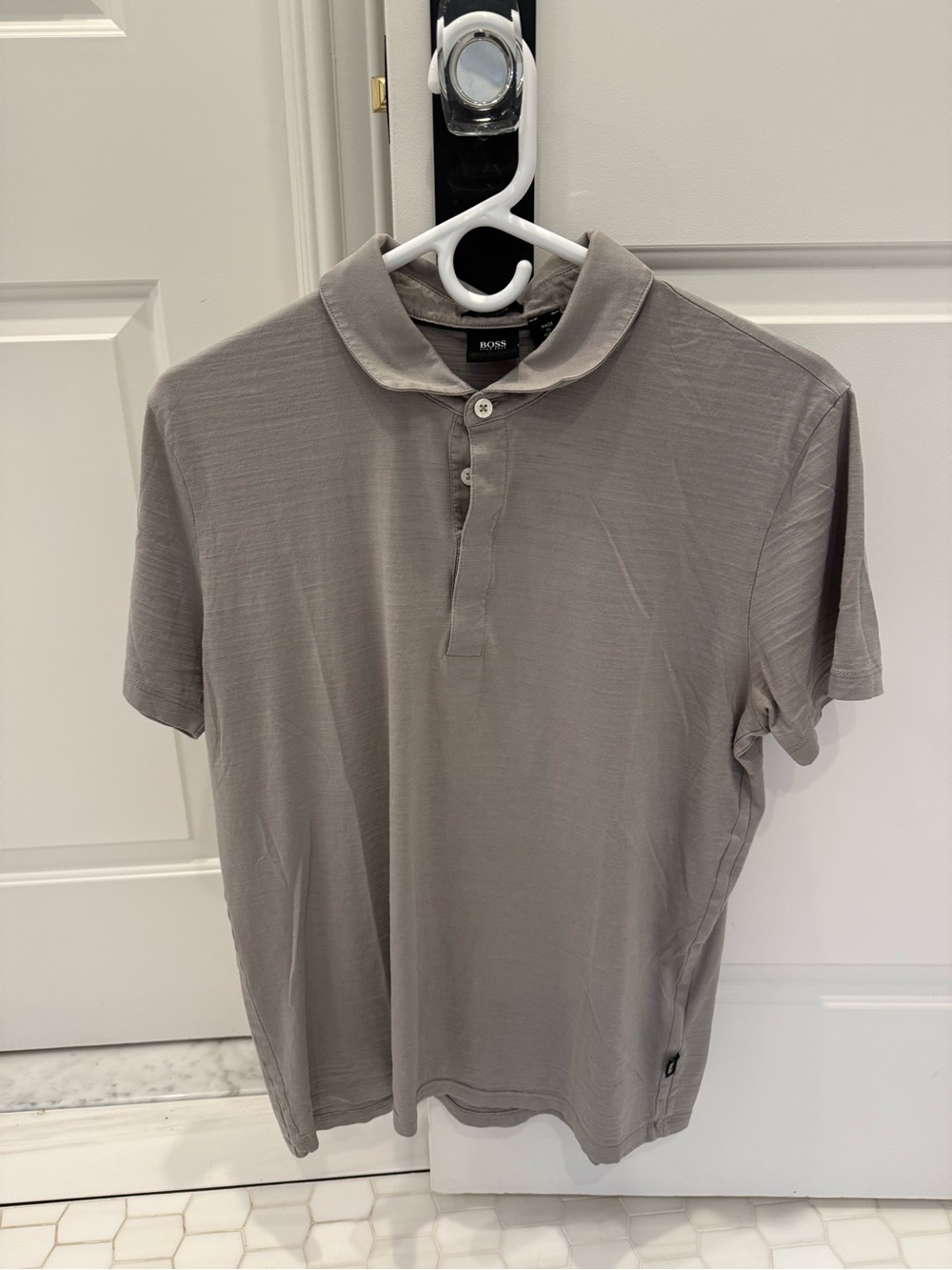 Hugo Boss Men's Light Gray Polo Shirt
